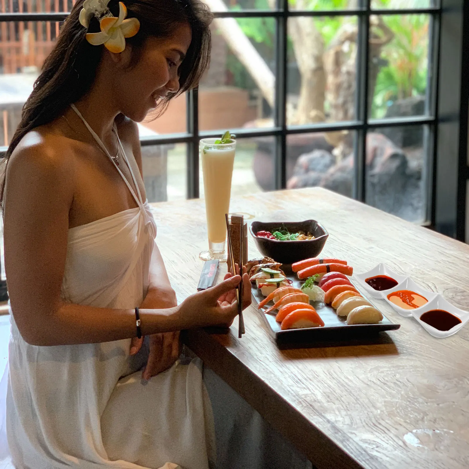 مجموعة صحن غمس ثلاثية الشبكات طبق تقديم صلصة مدمجة للمنزل متعدد الوظائف وعاء بهار طبق توابل من الدرجة الغذائية