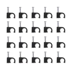 100pcs Plastic Cable Clips Cable Ties Wire Cord Fastener Telephone Line Tie Fixer Wiring Organizer Electrical Wire Wall Clamp