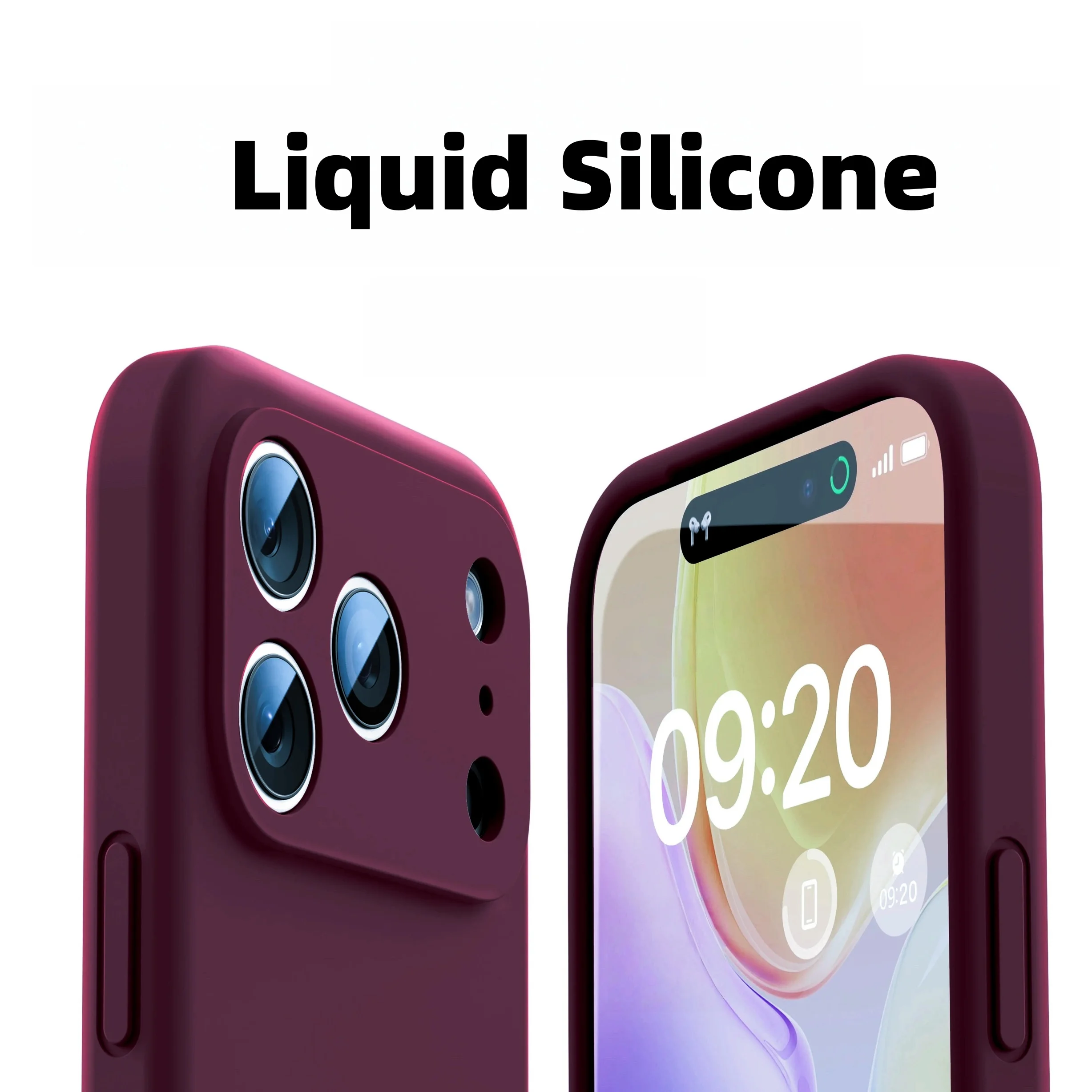 Modische, einfarbige, stoßfeste, schützende Flüssigsilikon-Handyhülle für iPhone 17 Pro Max/17 Pro/17/Air – Detail 2