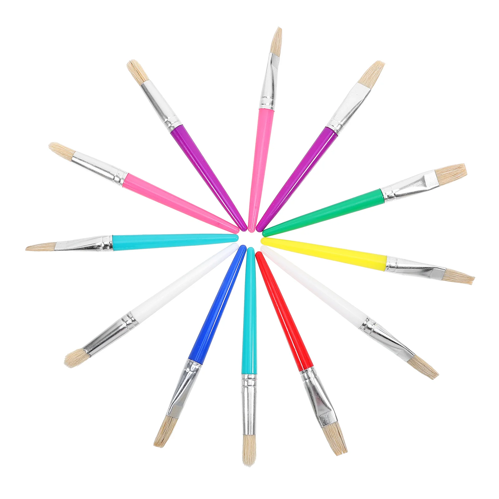 

12pcs Paint Brushes Set Round Flat Watercolor Oil Painting Brush Students Art Supplies Easy Brush Kit