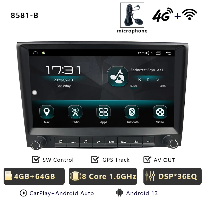 CHSTEK Android 14 autoradio multimediaspeler voor Porsche Boxster 987 Cayman 911 997 Carplay autoradio WIFI 4G GPS BT head unit
