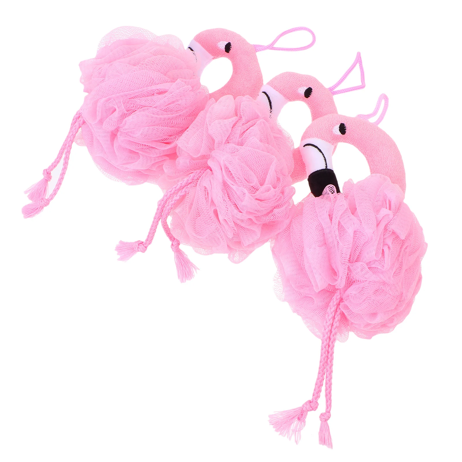 

3pcs Flamingo Balls Cartoon Shower Sponges Puff Body Care Scrubber Shower Sponges Kids Bathroom Hotel Foam Flowers