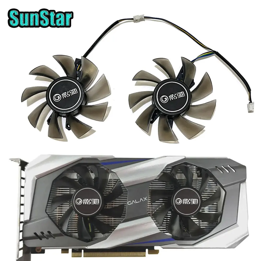 

NEW 75MM 1LOT GA82S2H T28015SH 4PIN GTX 1060 GPU Cooling Fan For Galaxy GTX1060 GTX 1050 960 950 KFA2 GTX 1060 Video Card Cooler