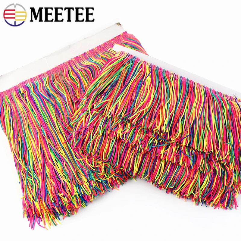 

1/2/3Meters 10/15/20cm Rainbow Tassels Fringes Sewing Clothes Dresses Decorative Trimmings Stitching Lace Fabric DIY Accessories