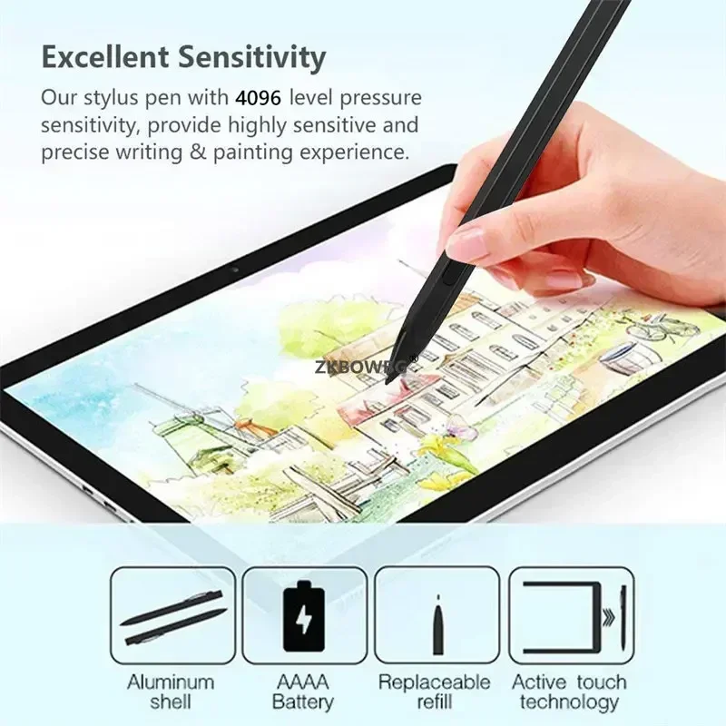 Touch Stylus Pen for Microsoft Surface Pro X/9/8/7/6/5/4/3/Surface 3/go 3/go 2/go/Book 3 2 Laptop 5 4 3 2 Studio Palm Rejection