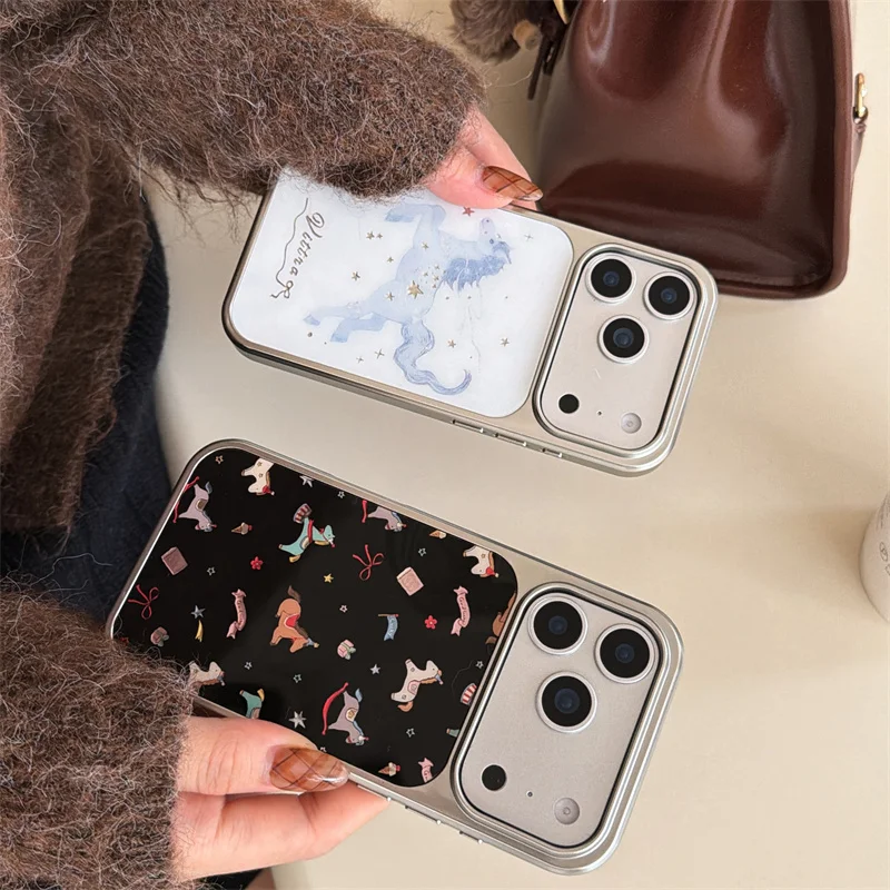 Модный чехол для телефона с милым мультяшным пони для iPhone 16 17 Pro 14 15 Pro Max, защитный противоударный чехол для iPhone 17