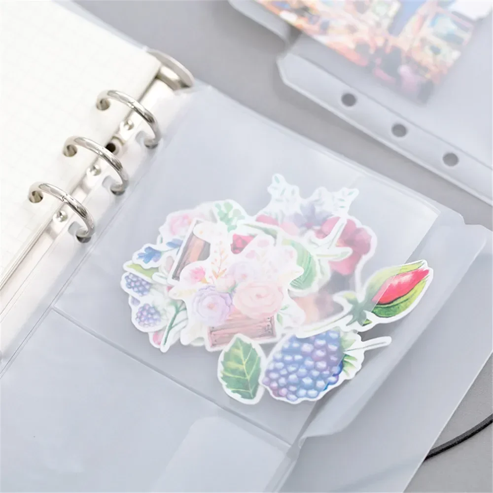 5pcs Frosted PVC A5 A6 File Folder 6 Holes Loose Leaf Binder Bag Pouch Diary Planner Storage Bags School Office Supplies