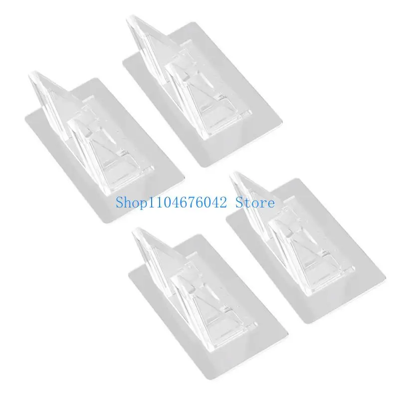 5asd 4Pcs Shelf Support Holders Wall-mounted Wardrobes Shelf Racks Adhesive Pegs Closet Partition Bracket Cabinet Support Cli