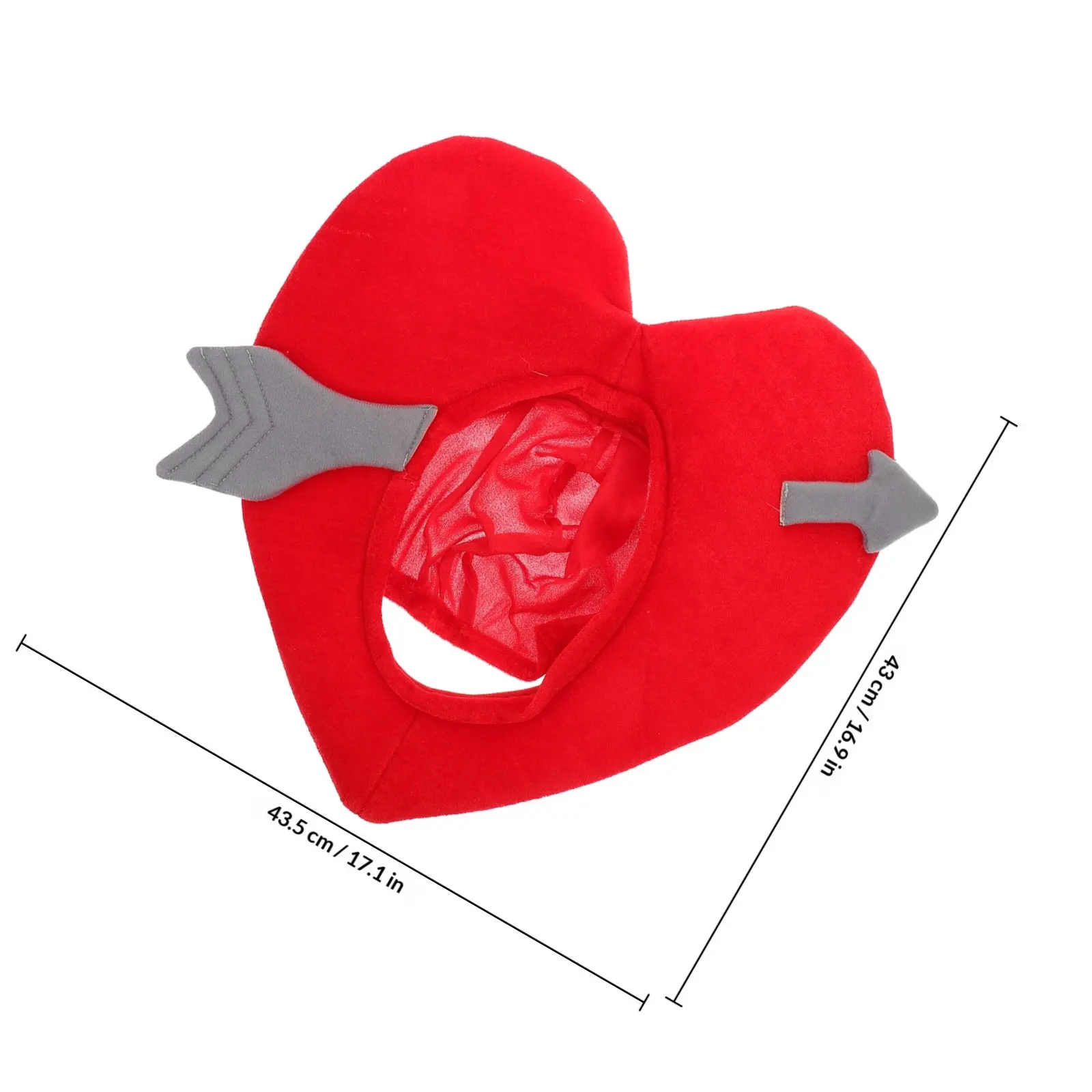 Sombrero en Forma de Corazón Estilo de Dibujos Animados Flecha de Cupido Térmico para Fiesta Disfraz de San Valentín Accesorio para Fotos Sombrero de Halloween