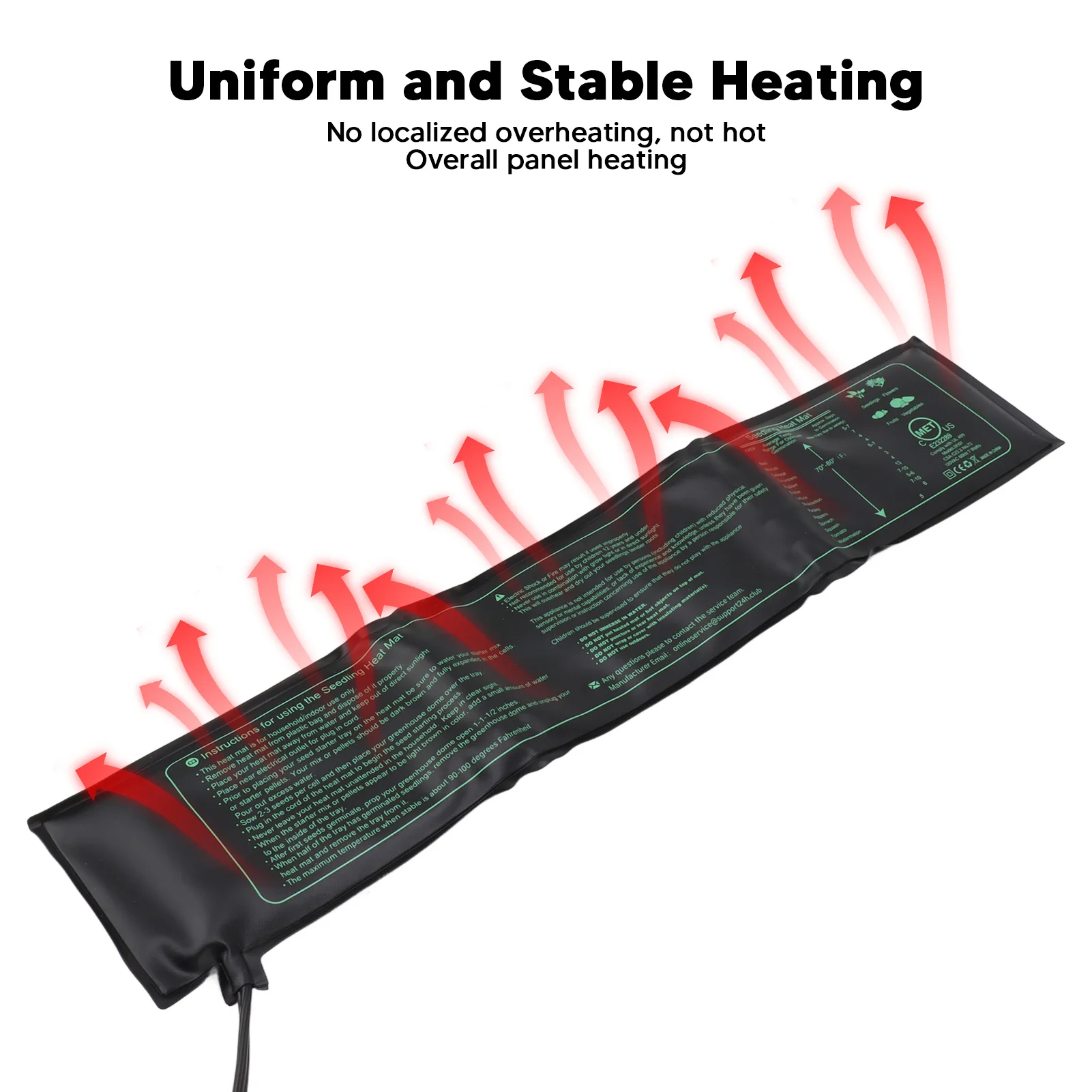 Seedling Heat Mat Seedling Heating Pad Plug and Play Convenient Heat Resistant Waterproof for Indoor for Plants Germination