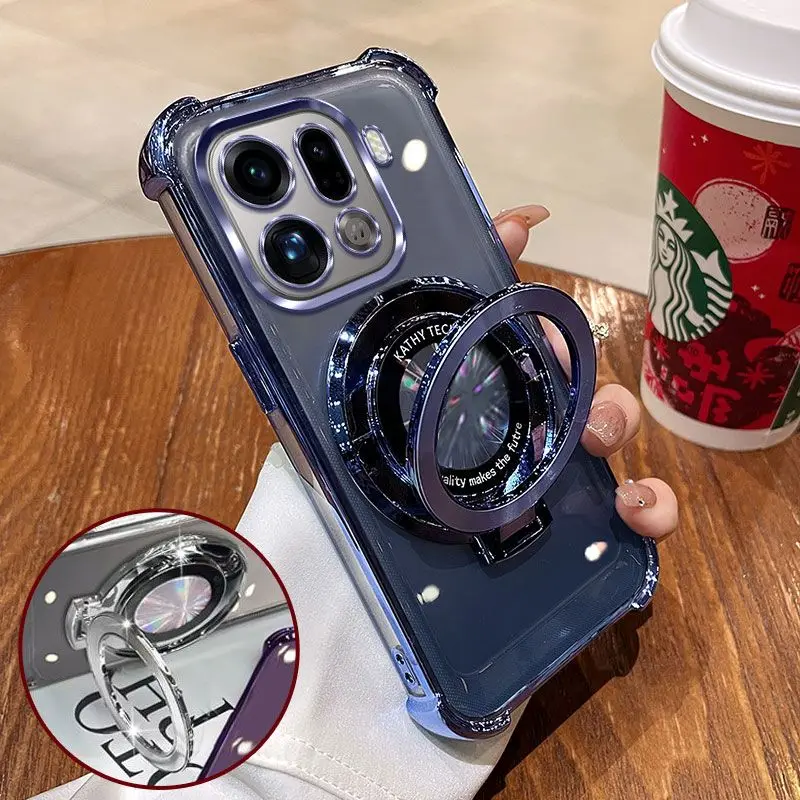 حافظة لهاتف OPPO Find X9 Pro جديدة بأربعة زوايا مضادة للسقوط CD نمط قوس غطاء رفيع للغاية لـ Find X9 ممتص للصدمات Funda