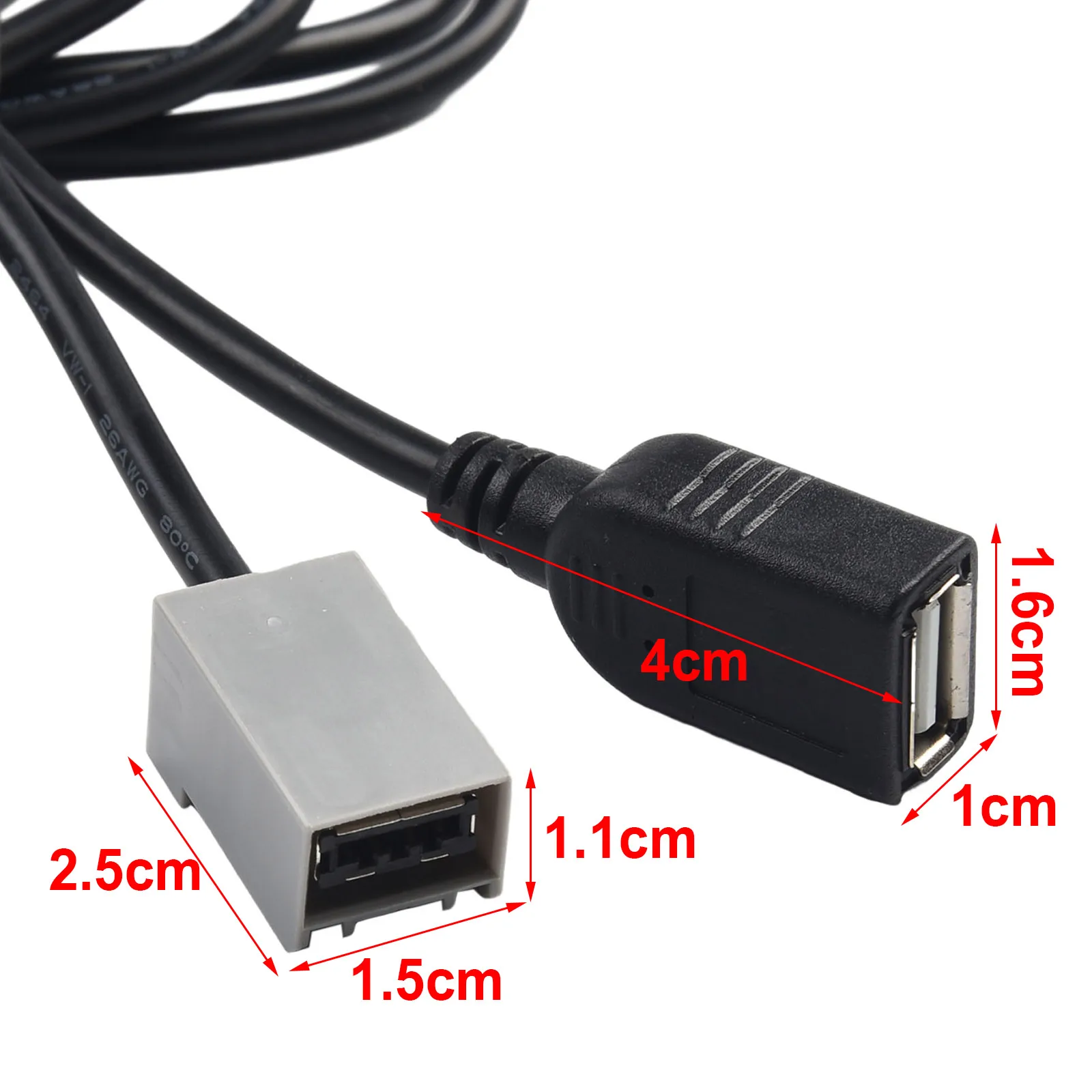 AUX USB Female Cable Adapter Port For Honda/Civic/Fit 2008 for onwards Read for flash Drives Loaded With for mp3 Or WMA Music