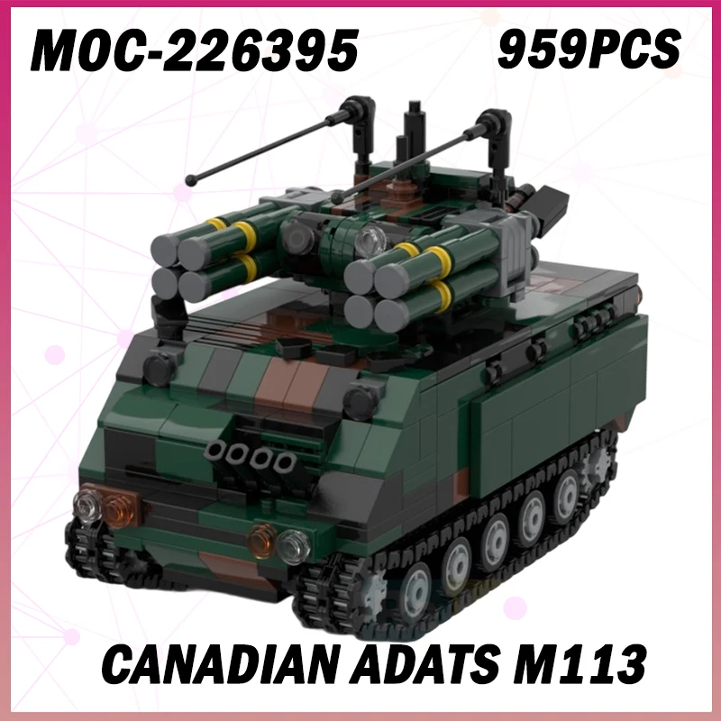 

959 шт. MOC-226395 военная серия, канадский ADATS M113, модель строительного блока, набор кирпичей, креативный, совместимый с брендовыми подарками