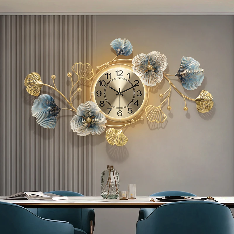 

Art Mural Wall Clocks Restaurant Nordic Creative Silent Design Wall Watch Big Size Large Led Horloge Murale Room Decorations