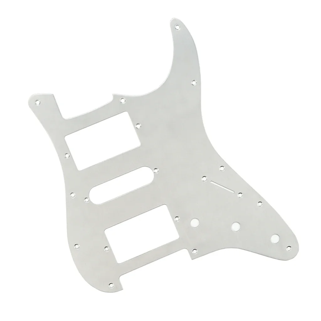 Silver 11Hole HSH electric Guitar Pickguard Scratch Plate Aluminum Anodized  for Strat style electric guitar Parts  Accessories