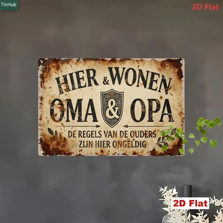 1/5/10/20/50/100pcs 2D Flat, Dutch Grandparents Sign 