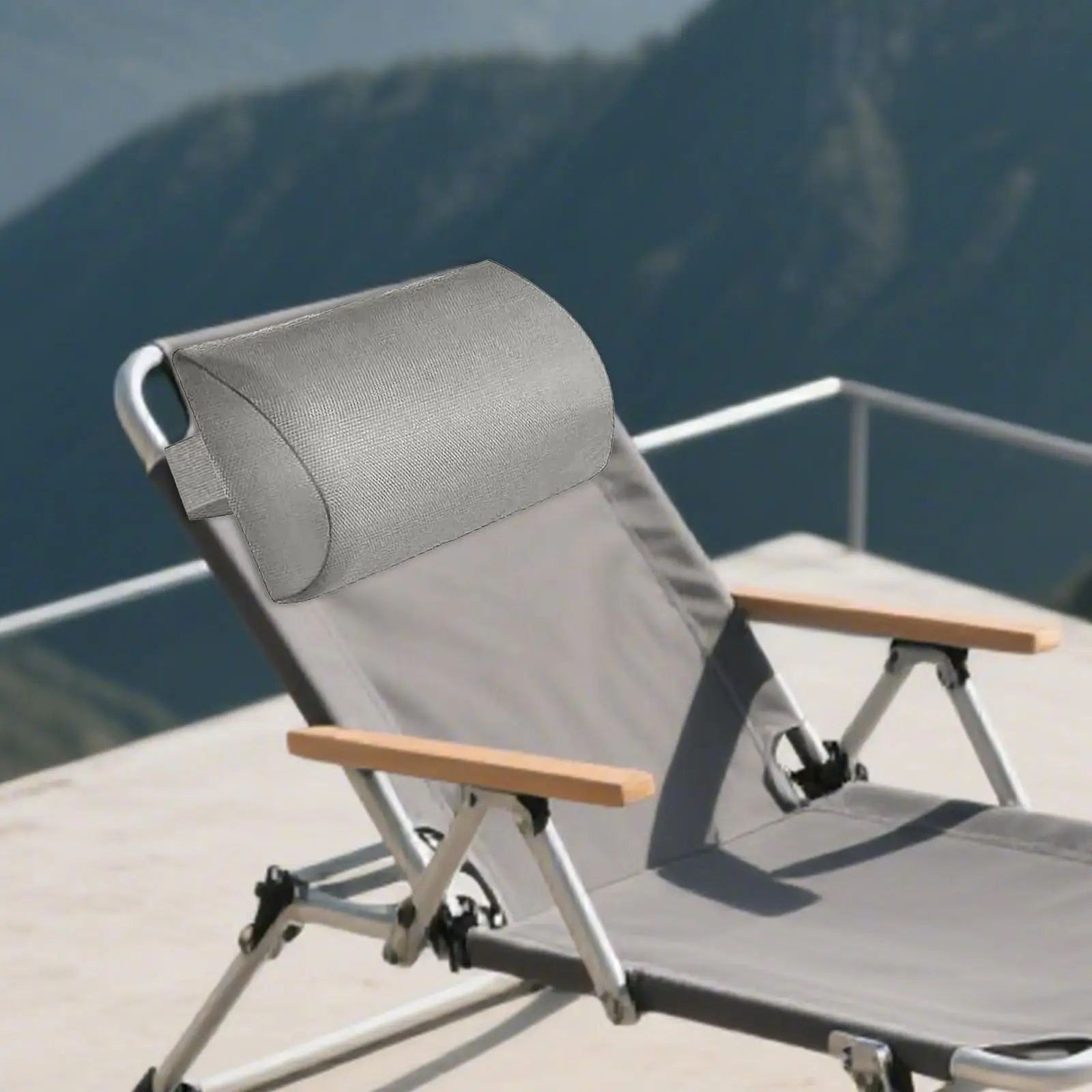 Recliner Outdoor Lounge Chair Headrest Cushion Breathable Sponge Support for Terrace Furniture