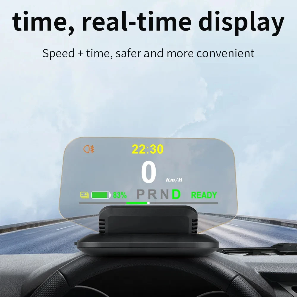 

Car Head Up Hud Mirror Display for Tesla Model 3 Y T1 OBD 2 Windshield Speed Projector Security Alarm Water Temperature Voltage