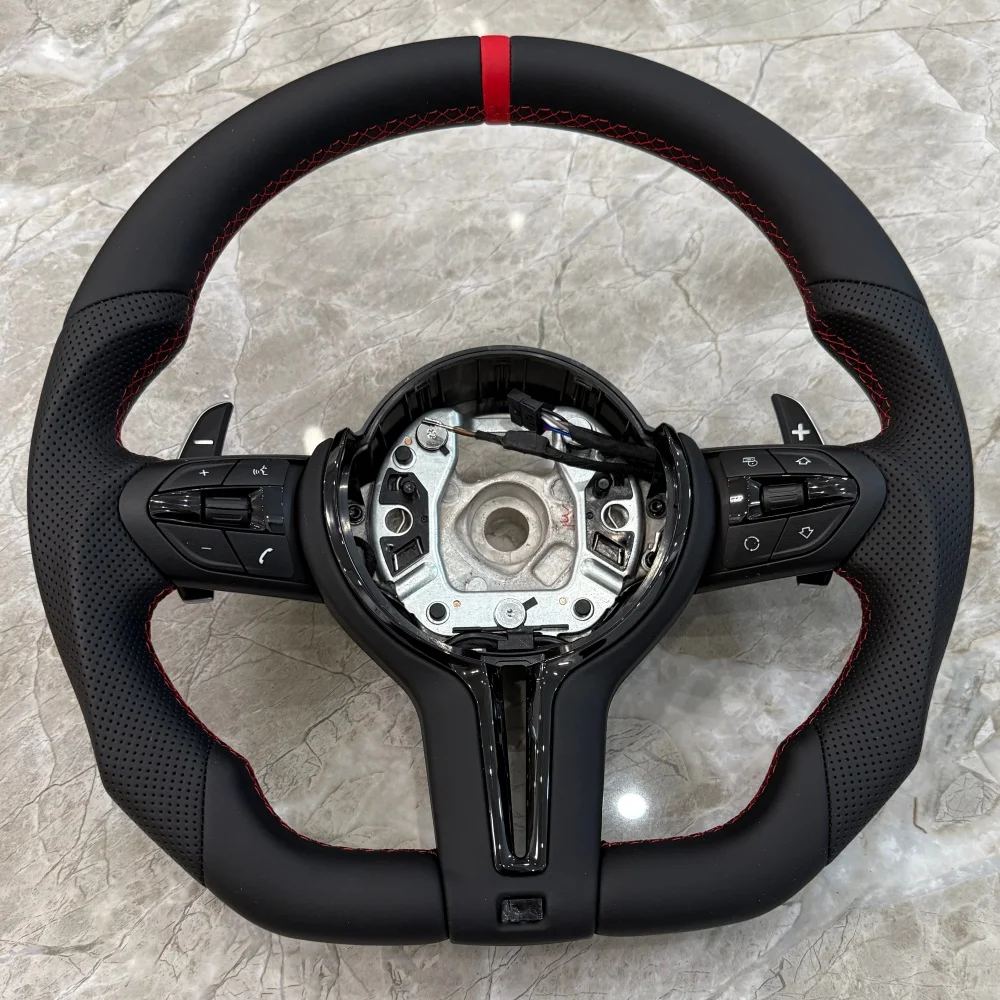 

Red Flat Bottom Perforated Leather Steering Wheel For Bmw F01 F07 F10 F20 F30 F31 F32 F87 E46 E87 E90 M40i