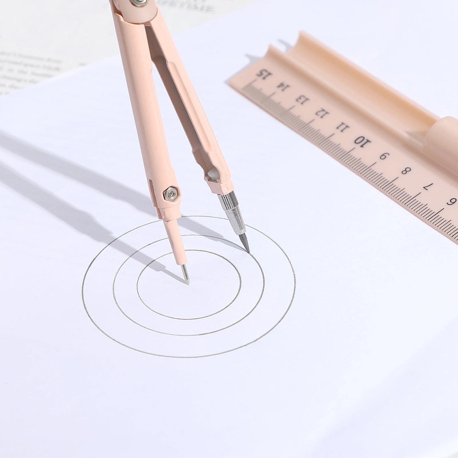 1 Pc Simple Three-in-one Multifunctional Compass Ruler Creative DIY Journal Student Supplies Stationery