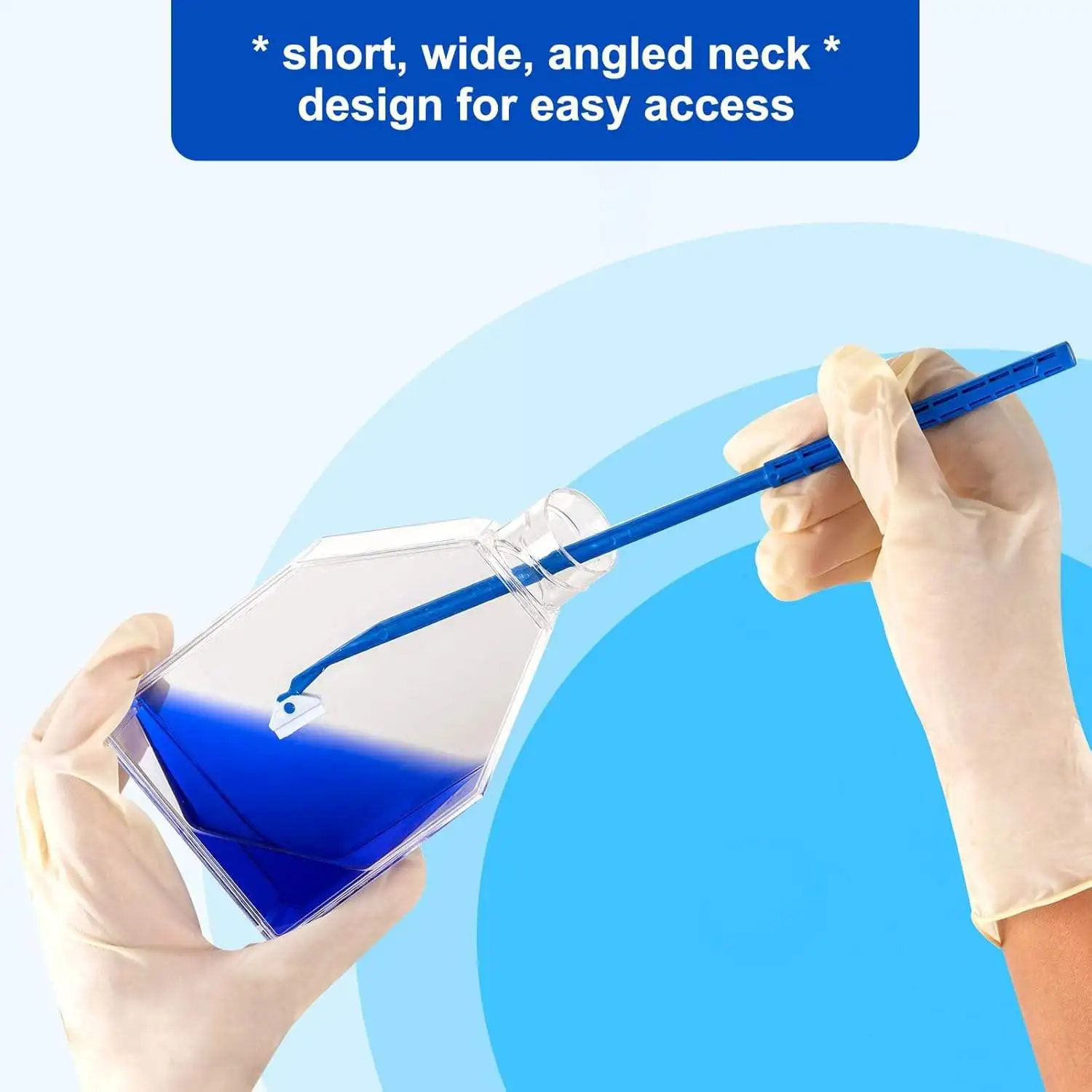 IKEME 5 Pieces Plastic Sterile Tissue Cell Culture Flask or Bottle with Filter Cap