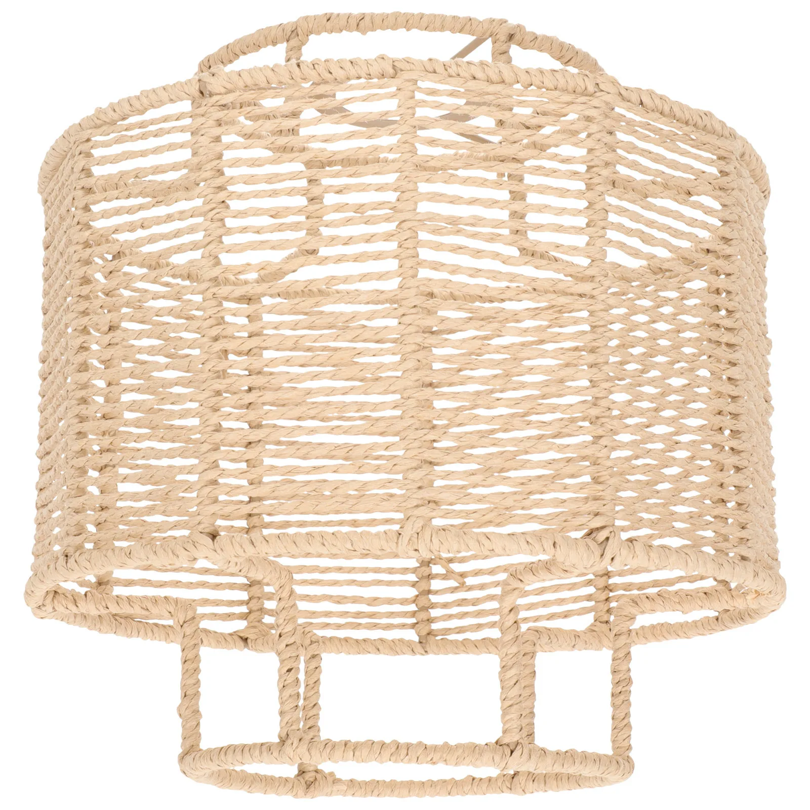 

Braided Lampshade Paper Rope Wrought Iron Woven Light Cover Minimalist Style Warm Flair Decorative Diffused Lighting Stable