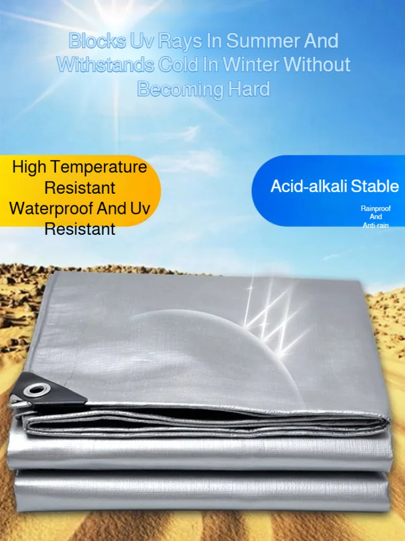 Truck outdoor waterproof double silver sunshade cloth thickened plastic sunscreen cloth awning cloth thickened rainproof cloth
