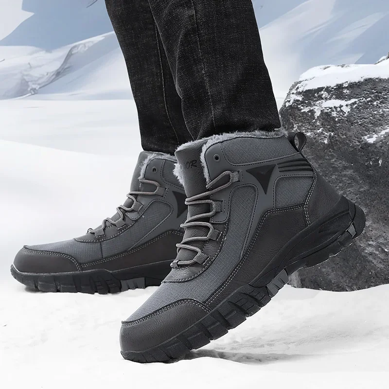 Winter Men Cotton Shoes Thick Sole Fashion Motorcycle Boots Warm Climbing Casual Sneaker Ankle Boots Botas Cuturno Masculinas