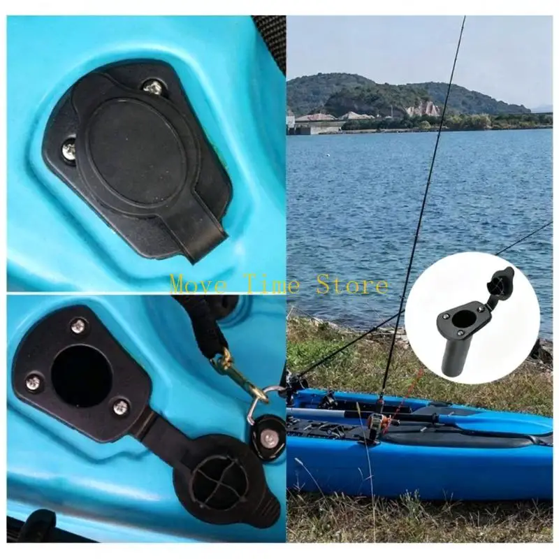 92ME Deck Mount Fishing Tube Insert with Black ABS Body and Cap Cover Fishing