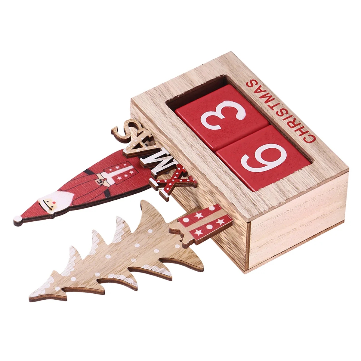 

Wooden Calendar Stylish Eco Friendly Desktop Decoration Perpetual Christmas Bright Numbers Replacement Paper Calendars
