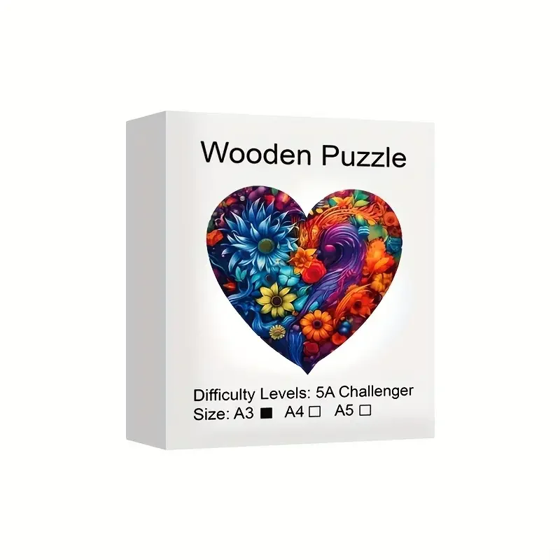 Love Flower Wooden Puzzle for Adults, Uniquely Irregular Animal Shaped Stress Relief Toy, Creative Gift Family Game Home Decor