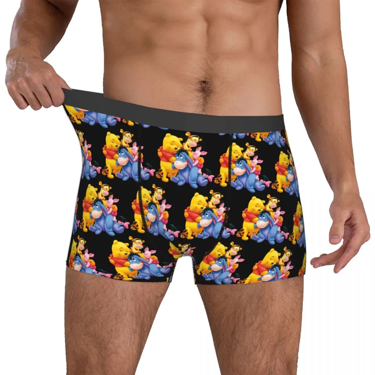 

Custom Male Funny Winnies Anime Poohes Underwear Winnie Tigger Piglet Eeyore Boxer Briefs Stretch Shorts Panties Underpants