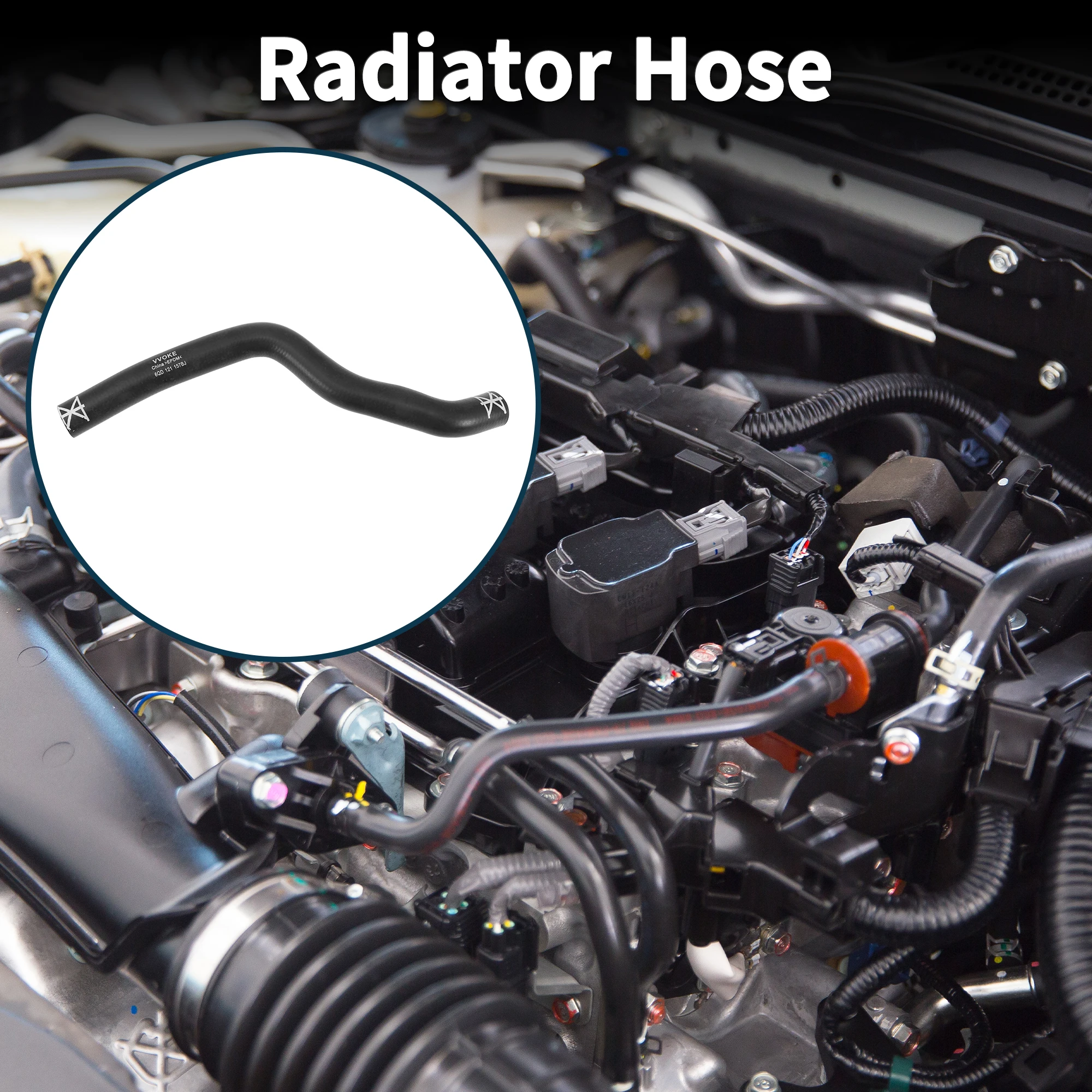 

UXCELL Шланг радиатора, трубка охлаждающей жидкости для Volkswagen Polo 06-10 No 6Q0121157BJ, резиновая черная