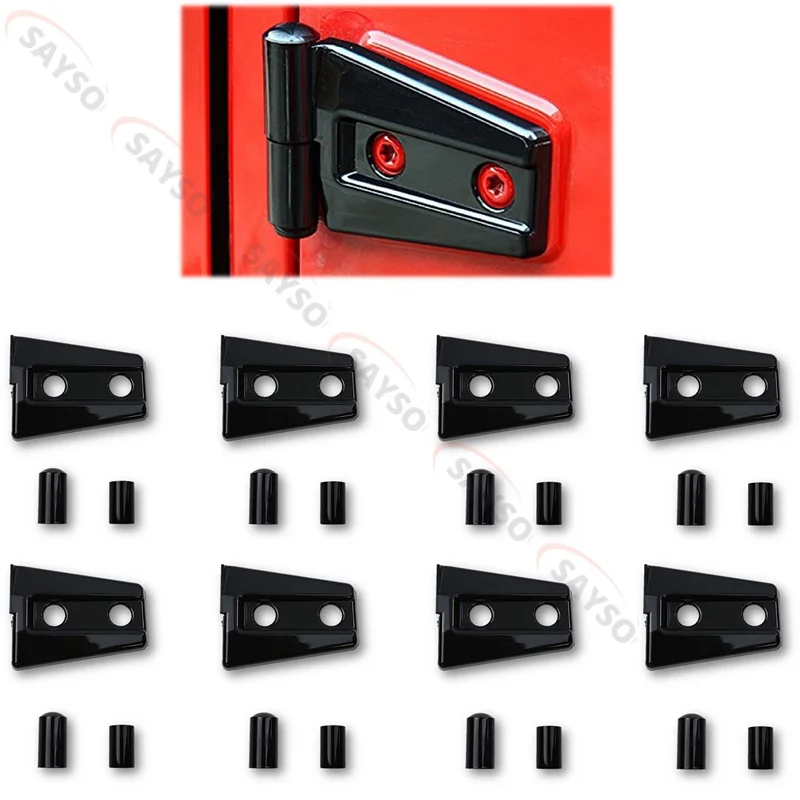 JK 4-Door Door Hinge Covers Protector Trim Kit for Jeep Wrangler Unlimited Rubicon Sahara Sports Accessories 2007-2018 JK view 5