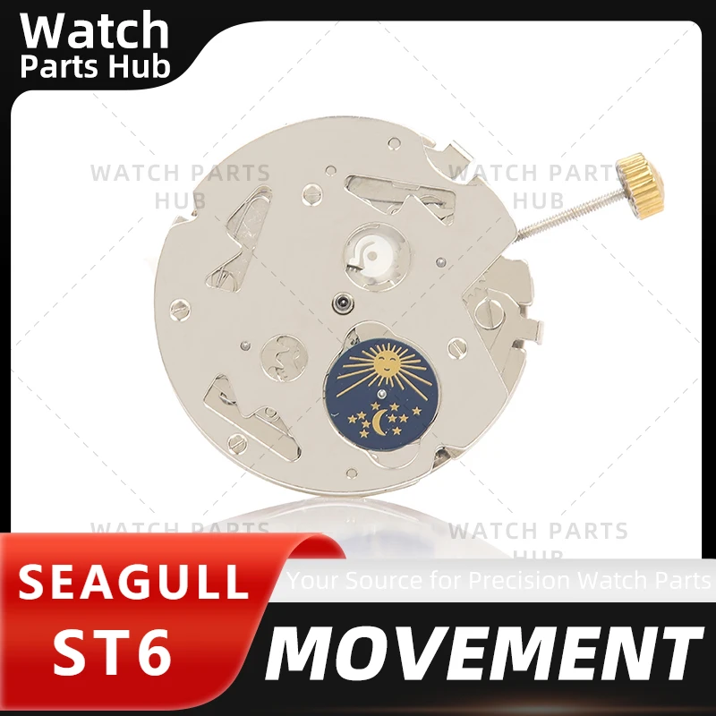 New Genuine Seagull ST6 Automatic Movement Original China Tianjin Made St6502 Mouvement 3 Eyes 6 Hands Watch Accessories