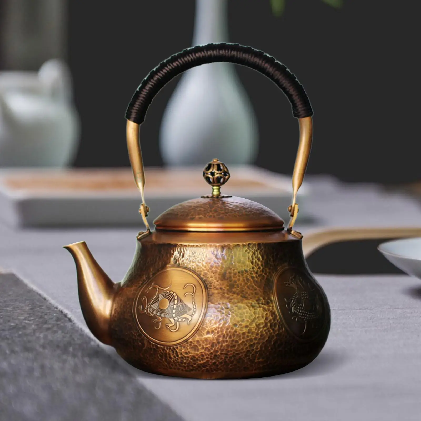 

Pure Copper Kettle Boiling Water Kettle 1500ml Kung Fu Tea Accessory Hot Water Kettle Hot Water Pot for Picnic Family Use