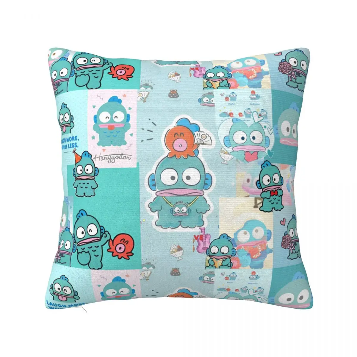 

Hangyodon Cute Cartoon Pillowcase Printed Fabric Cushion Cover Decoration Pillow Case Cover Chair Square 40X40cm