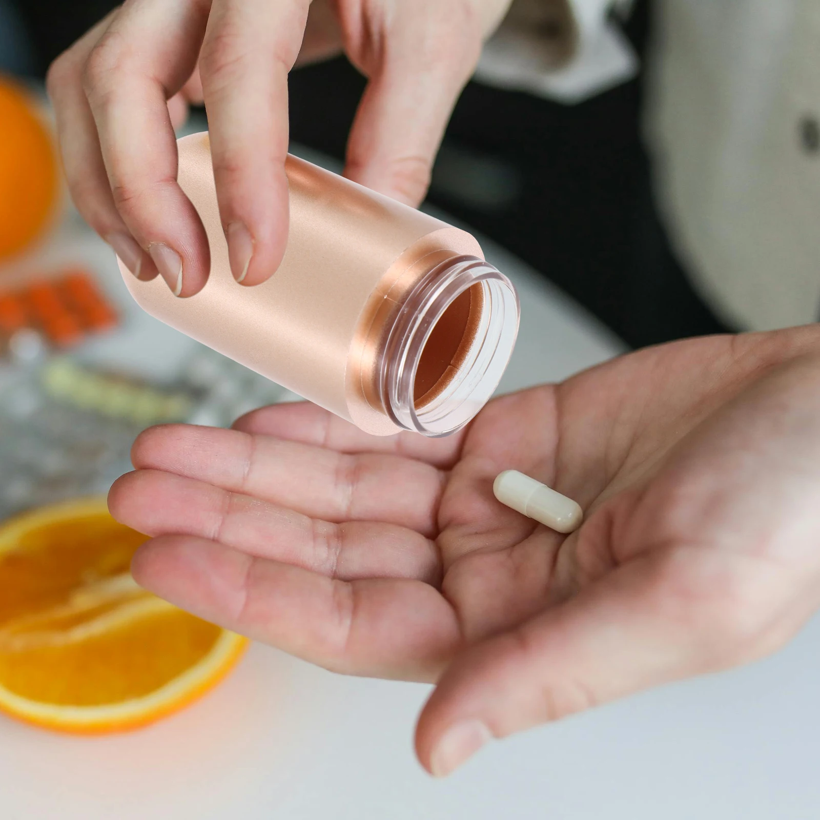 

2 шт. пластиковая бутылка для таблеток 10 мл небольшой органайзер для лекарств для путешествий портативный контейнер для капсул для хранения лекарств легкий вес