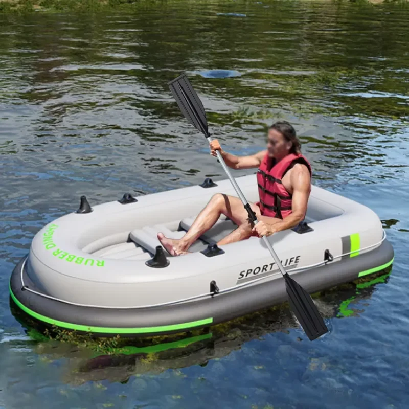 Inflatable Boat Kayak Double Four Person Outdoor Sports Drifting Thickened Eco-friendly PVC Rubber Boat Fishing