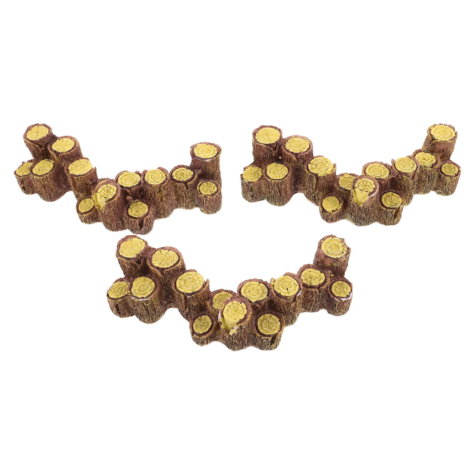 3 قطعة جذع شجرة مصغرة الراتنج الأحمر البني الاصطناعي حديقة التماثيل الجنية حديقة طاولة الرمل المشهد ديكور الراتنج جذع شجرة #1