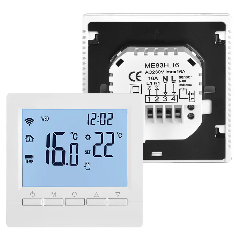 

Крепежные винты Контроллер термостата Отопление пола ЖК-дисплей Температура Wi-Fi Обустройство дома для регулятора температуры