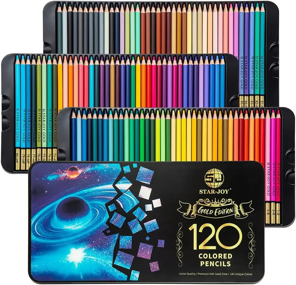 

120 Premium Colored Pencils for Adult Coloring, Ideal for Layering Shading Blending, Perfect Holiday Gifts for Artists