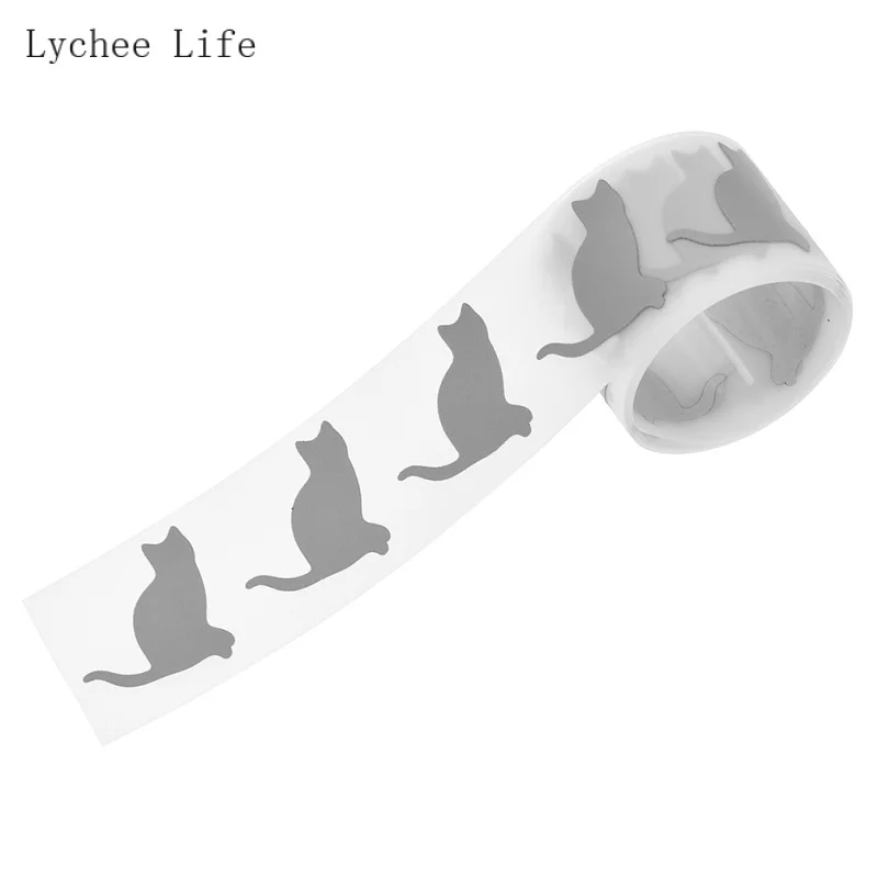 Lychee Life 100cm Cartoon Reflective Sticker Vinyl Film For Garment DIY Iron On Fabric Clothing Tape Sewing Accessories