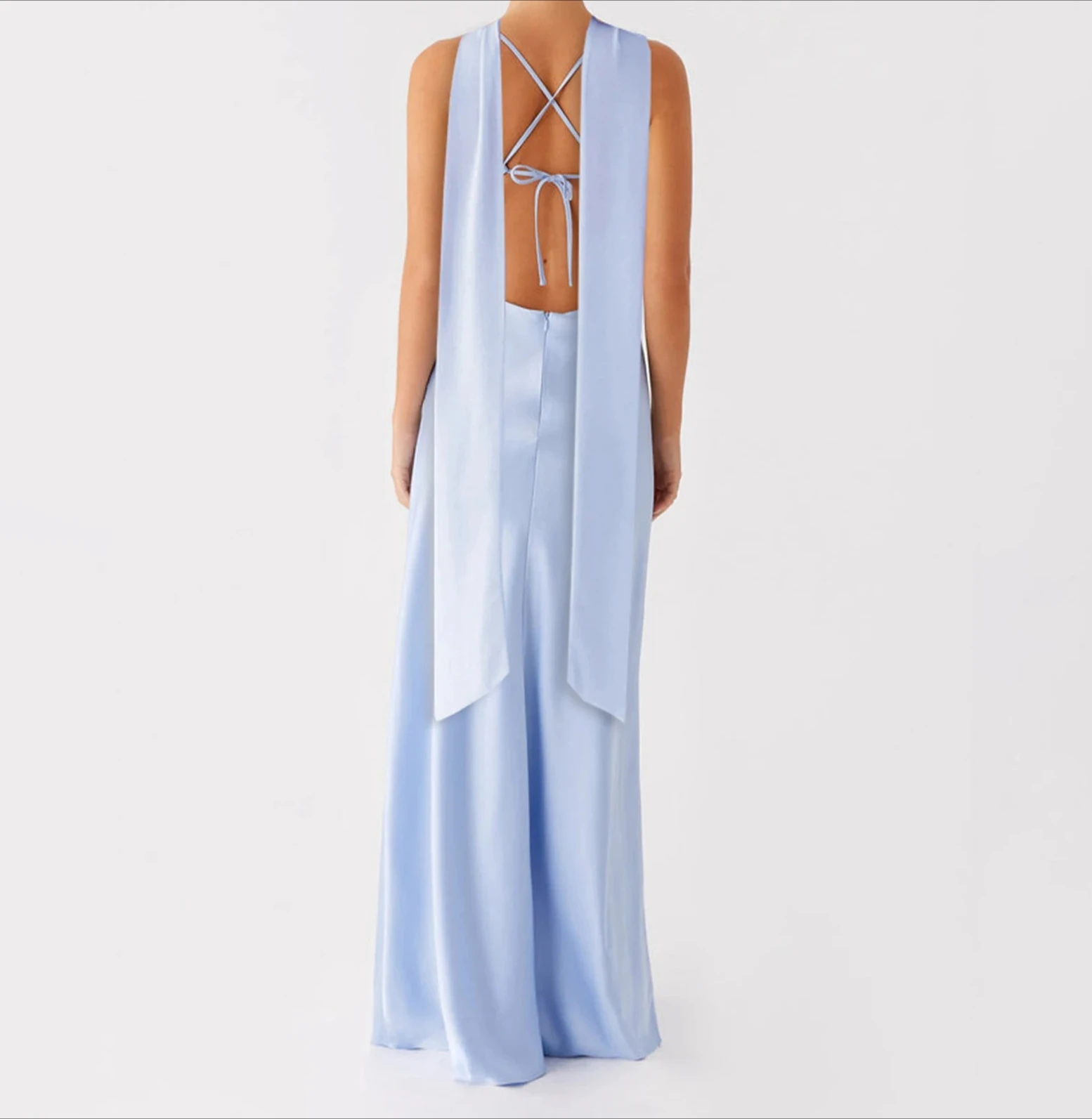 Vestido camisero Sexy de Color liso para mujer, vestido de fiesta y discoteca, moda de verano, sin mangas, tirantes finos, vestidos largos con bufanda