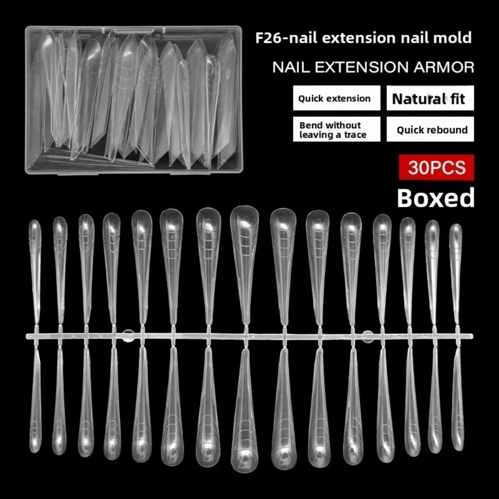 新しいカラフルなサンドイッチネイルフォーム、跡が残らない超薄型ネイルチップ、補助線付き、再利用可能な付け爪DIY