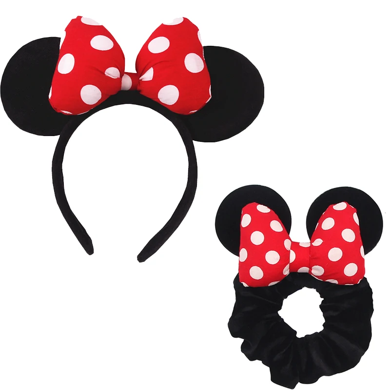 2-teiliges Mickey-Ohren-Stirnband Cartoon Mickey Mouse Scrunchies Mädchen Geburtstagsparty Cosplay Kopfschmuck Festival Kinder DIY Haaraccessoires