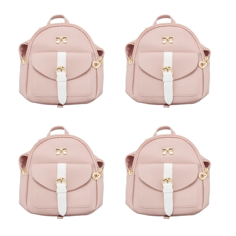 4X Mini Backpack Small Diagonal Bag Leather Backpack Cute Bow Backpack Ladies Wallet