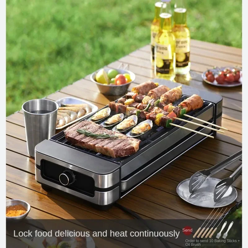 Electric Grill 220V Home Indoor Barbecue Smokeless Grill Kebab Grill Griddle электро гриль для кухни Cbistecchiera Elettrica