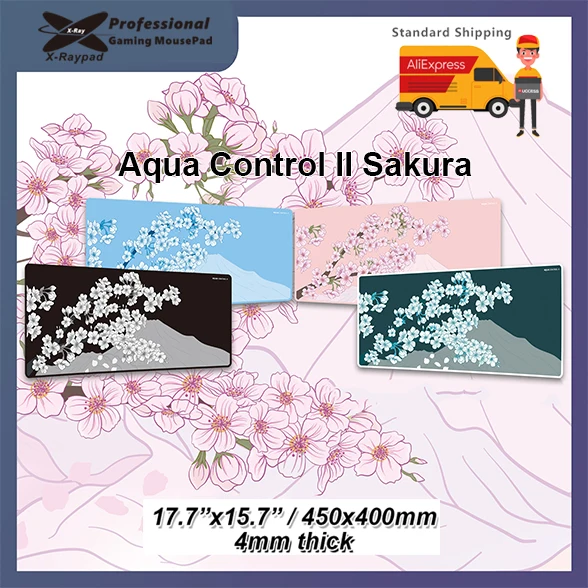 X-Raypad Aqua Control 2 Sakura FPS Gaming Mouse Pads 450x400x4mm Sakura Japanese Cherry Blossom deskmat Durable Stitched Edge