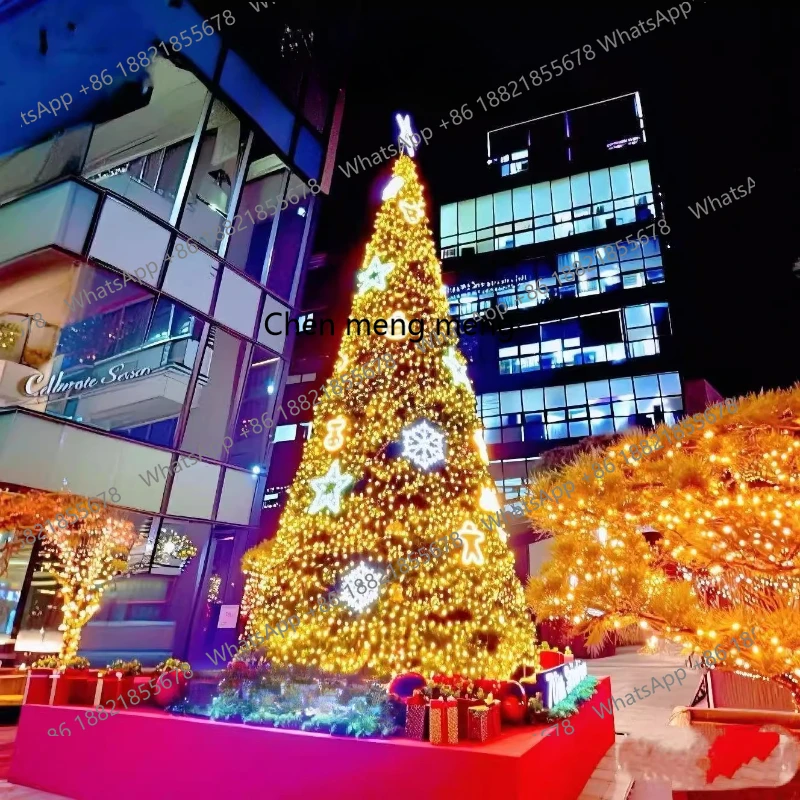 Large outdoor new frame tree Christmas shopping mall decoration luminous ornament oversized tree